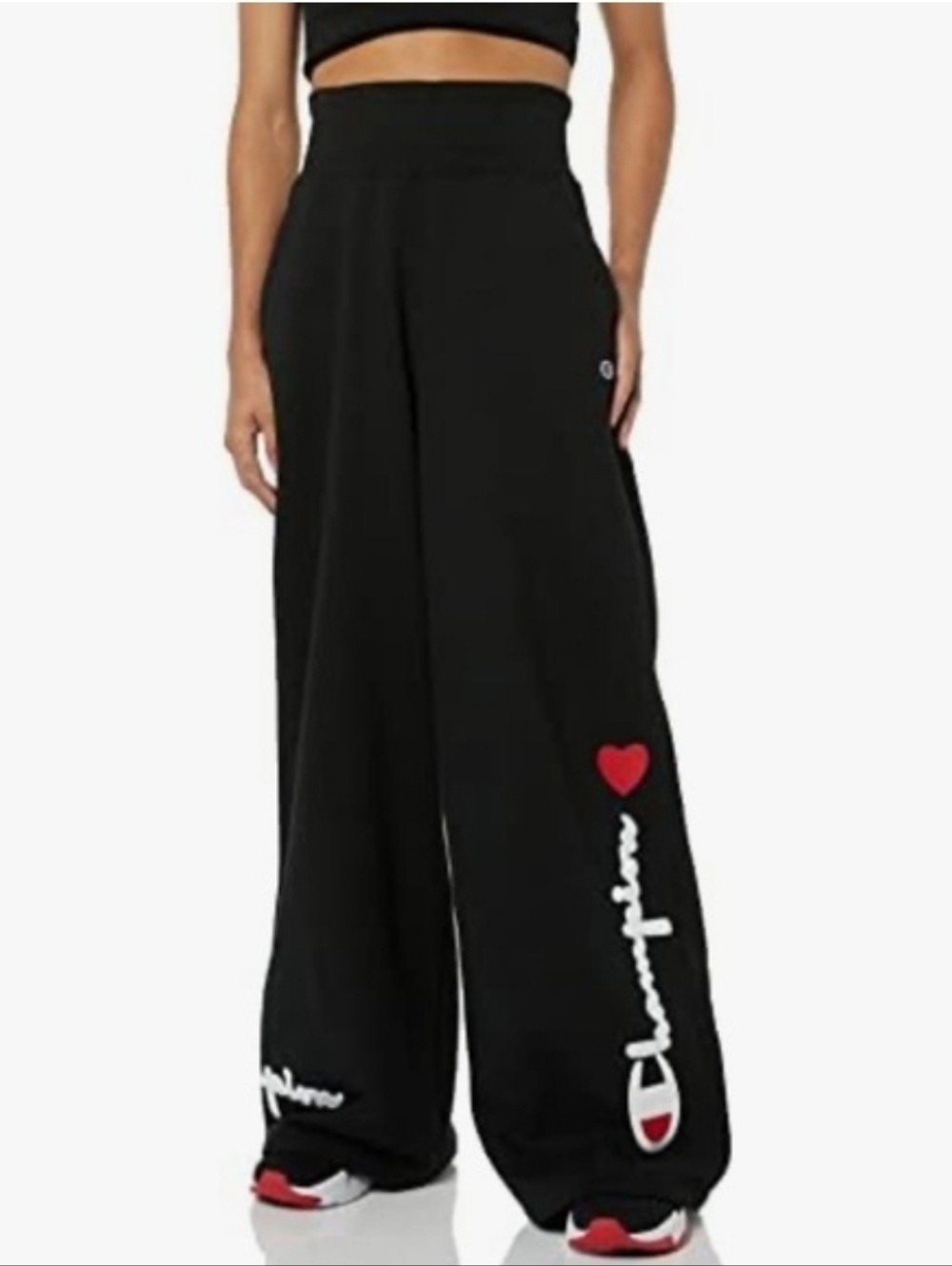 Champion Wide-Leg Sweatpants with Red Heart, Making The Cut TV Show Winner